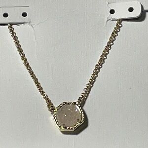 Kendra Scott Davie Pendant Necklace Gold Iridescent Drusy